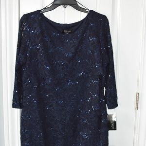 NWT RN Studio Dress. Size 12. Blue sequins.
